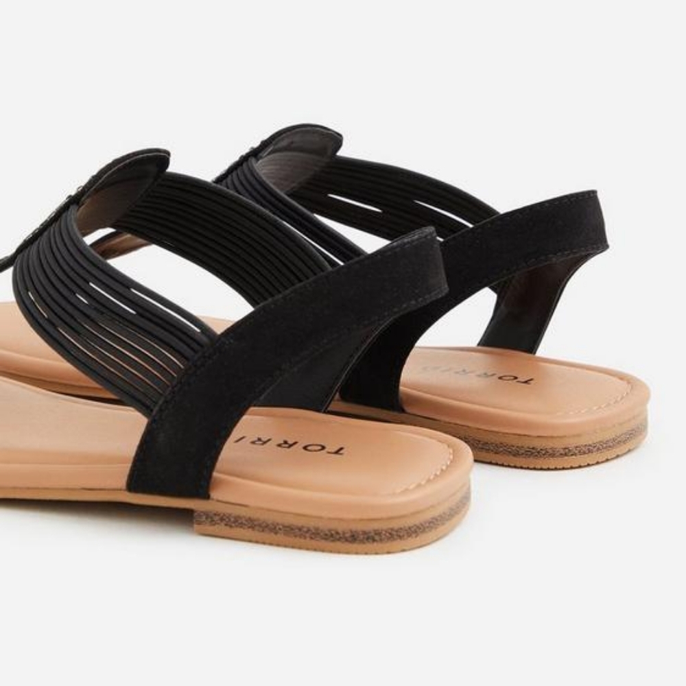 Torrid extra wide width t-strap sandal, 7ww, black - Picture 3 of 9